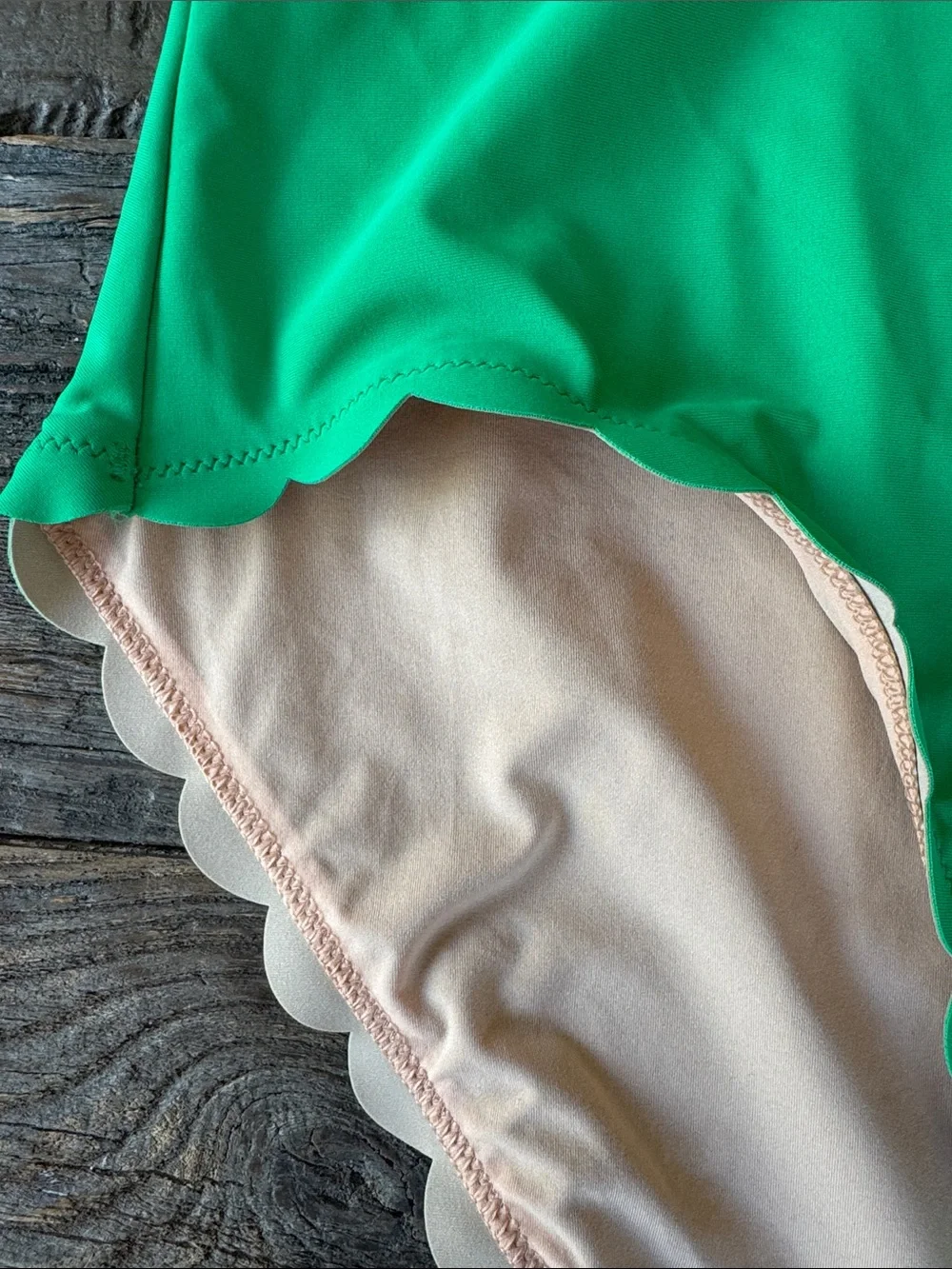 J. Crew scalloped emerald‎ green one piece swimsuit NWT XL